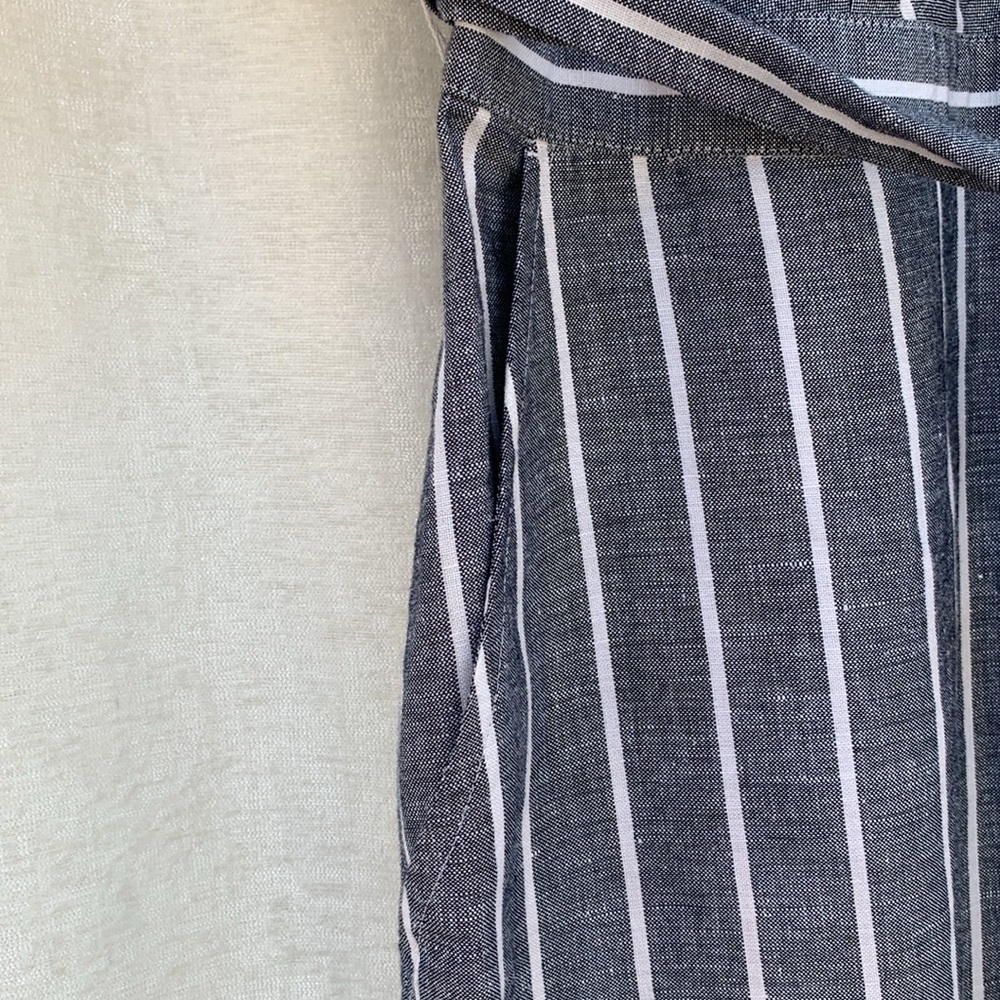 Loft Striped V Neck Cropped Jumpsuit - Picture 7 of 13